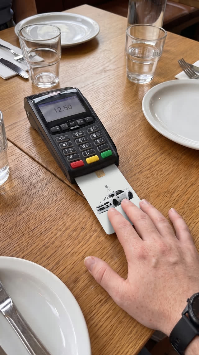 Custom card sticker in a card reader