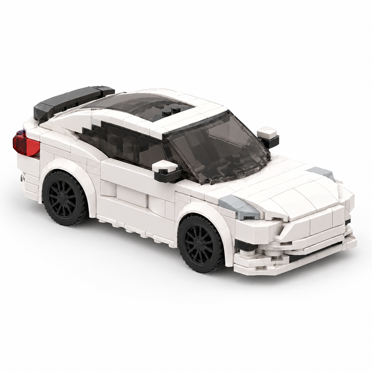 White Electric Coupe brick car